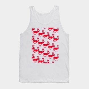 UGLY Merry Christmas Reindeer Sweater Pattern Tank Top